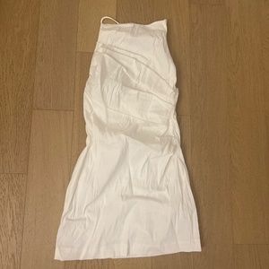 Zara White Draped Linen Dress